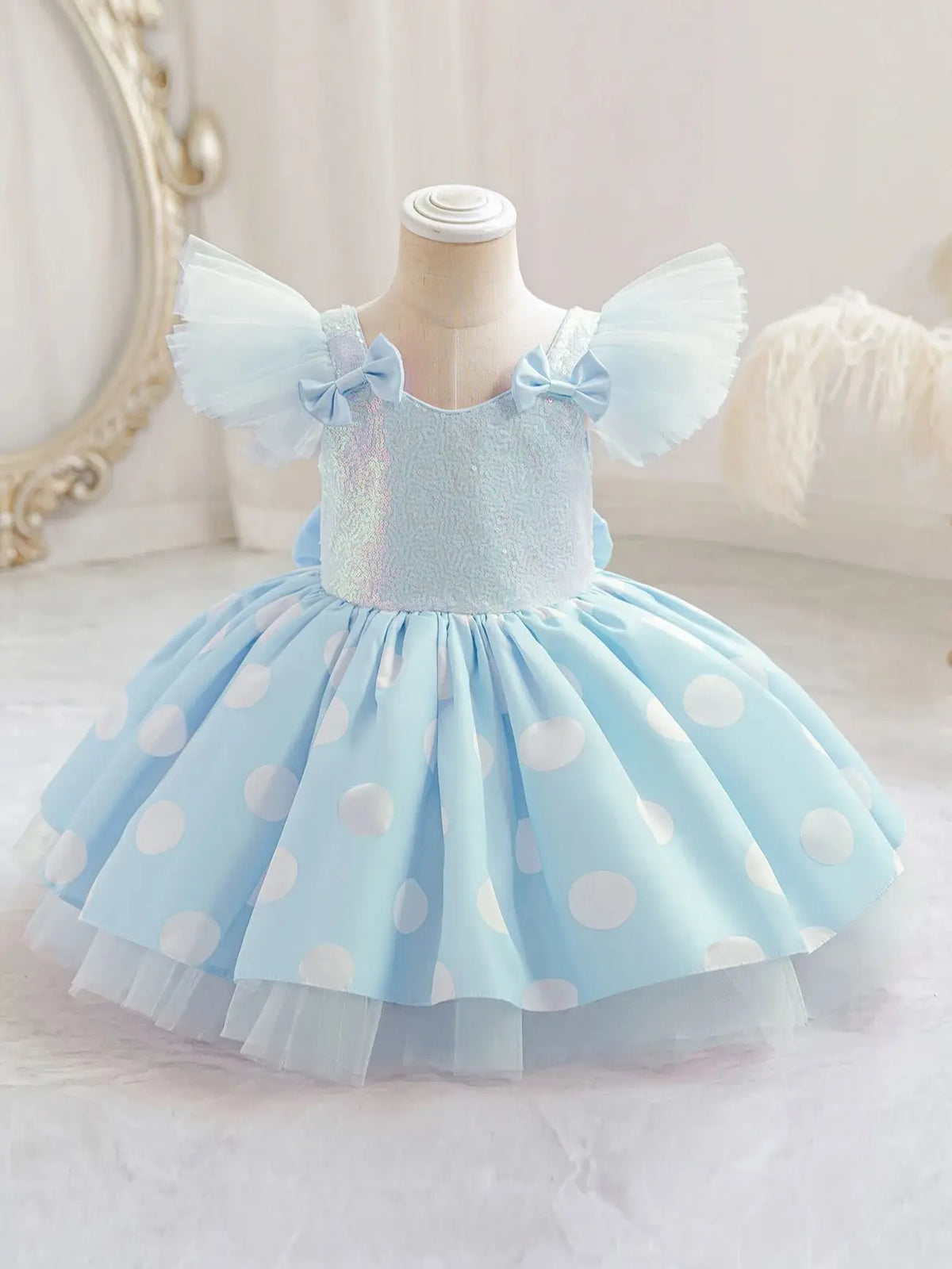 Girls' Princess Dress, Baby's First Birthday Tutu Dress, Flower Girl Wedding Dress