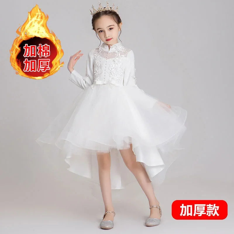 Evening Princess Girls Party White Prom Tulle Dress