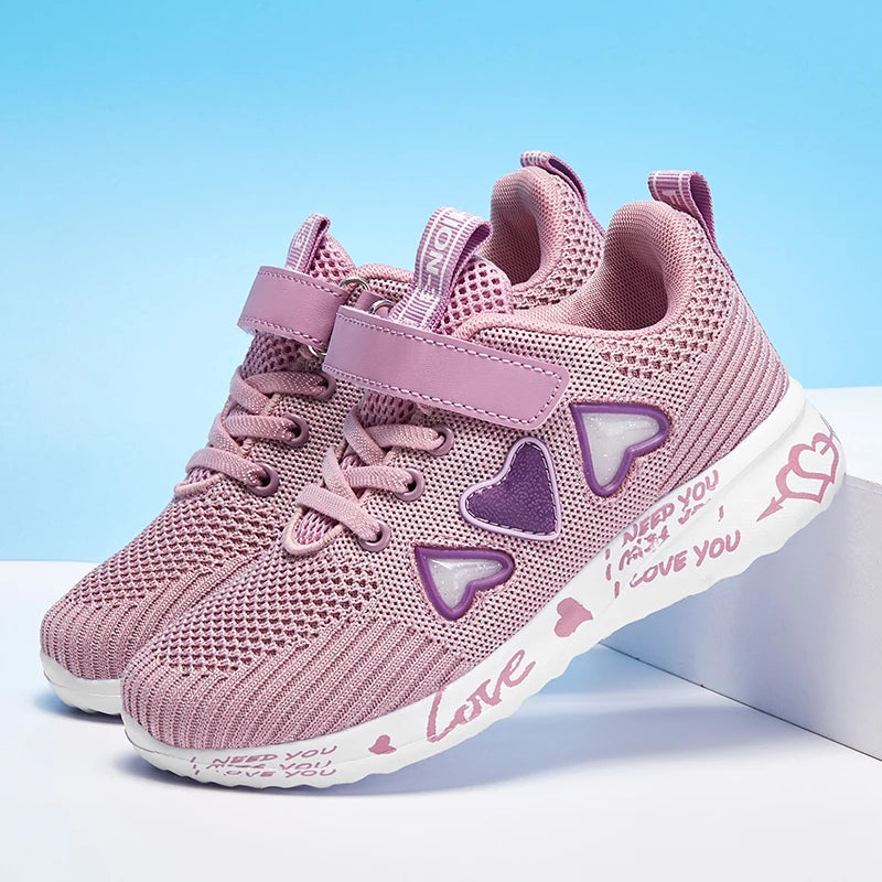 Cozy Knit Shoes for Girls Ultra Breathable Sneakers Lightweight Footwear Comfy and Casual