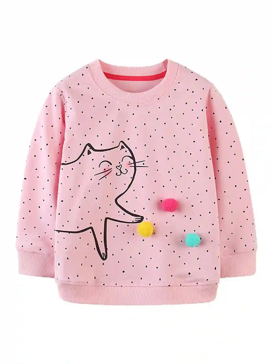 Cecilia Cotton Crew Neck Sweatshirt Top