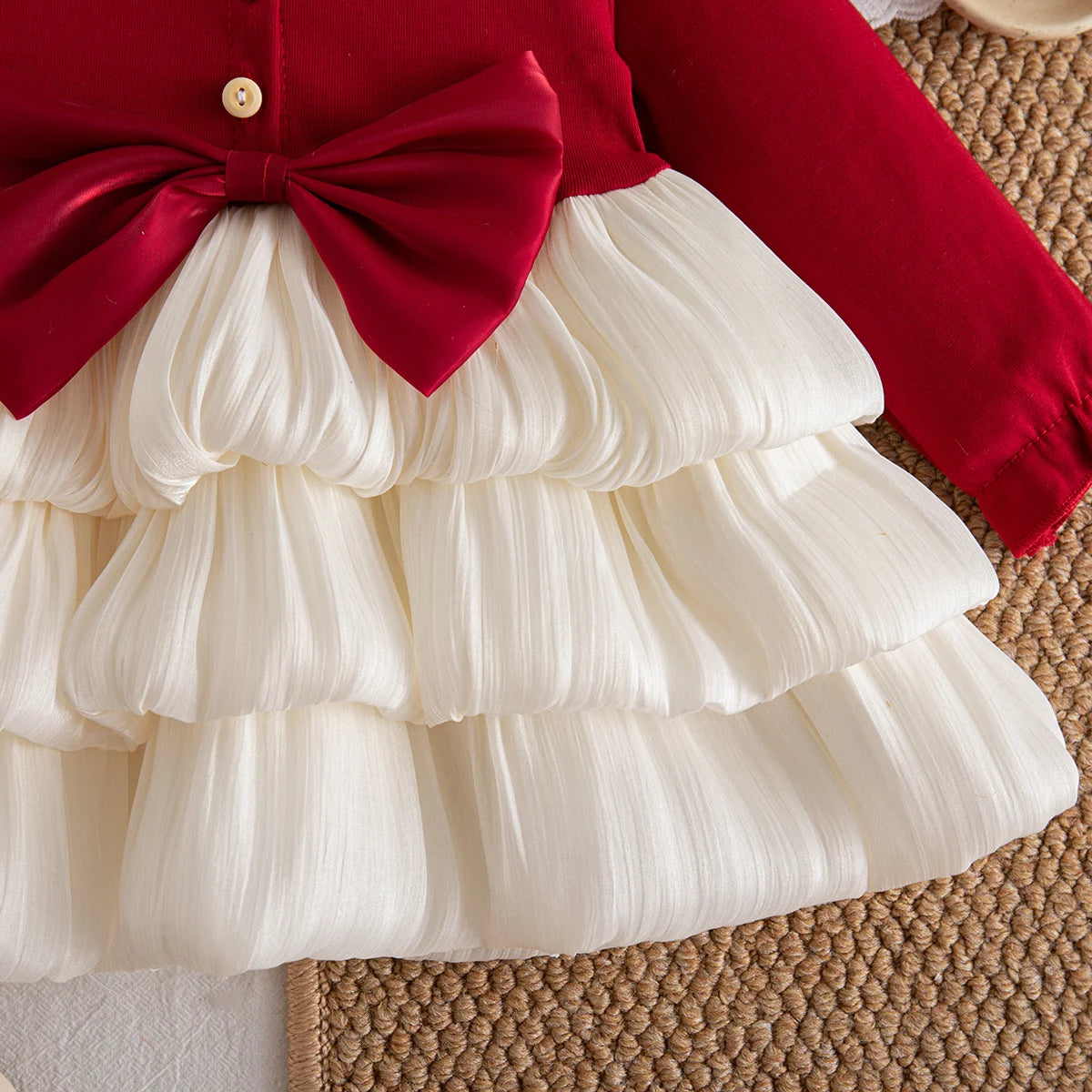 Baby Girl Dress Spring/Fall Red Long-Sleeve Bow Girls Dress