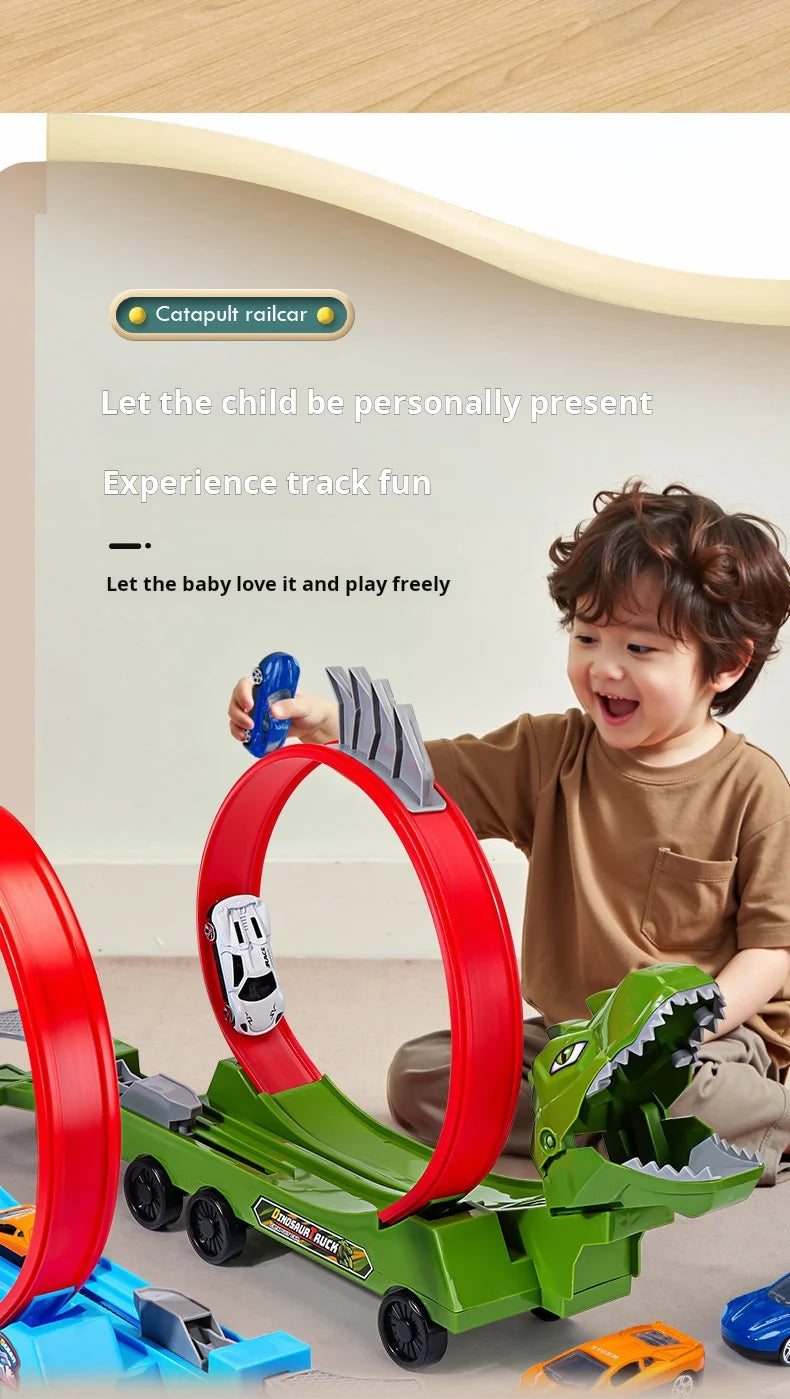 Dinosaur Track Car Sliding Railway Toy Shark  DIY Vehicles Educational Toys