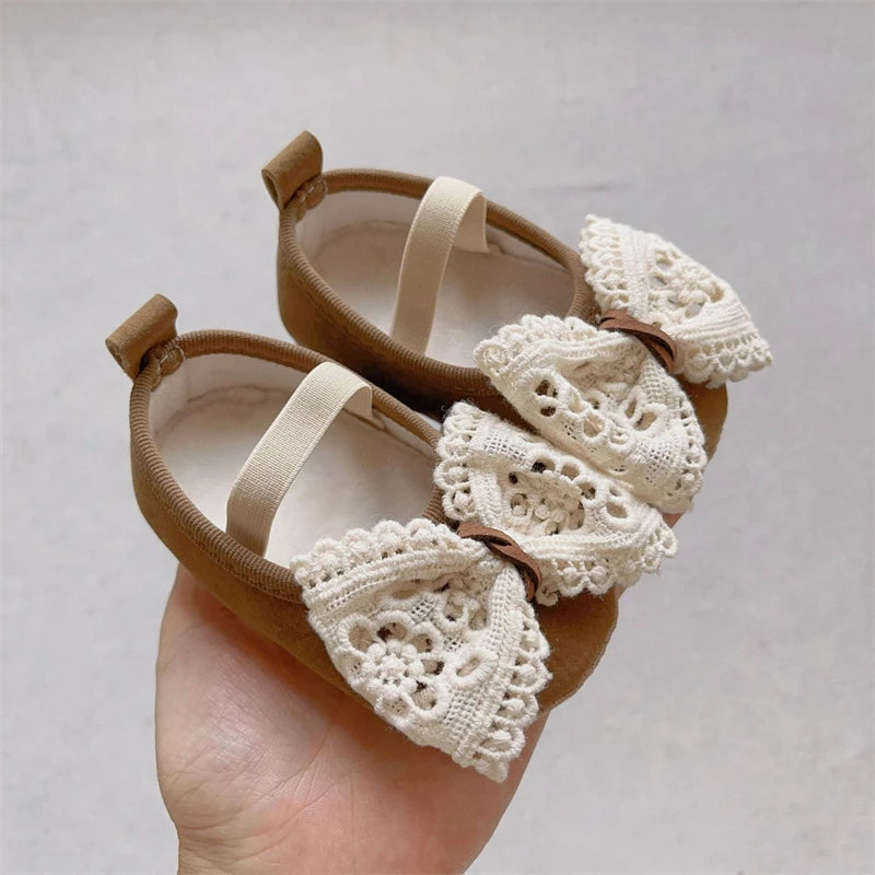 Baby Girls Shoes Autumn Winter Children Lace Bow Princess Shoes
