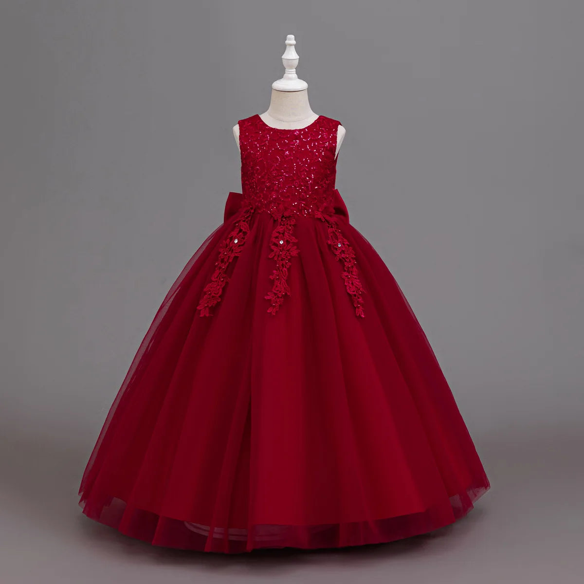 4-12 Years Old Flower Girl Dress Elegant Girl Birthday Party Dress Tulle Embroidered Girl Prom Evening Dress