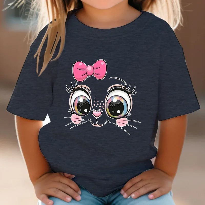 Triana Summer Cute Cartoon Cat Graphic Sleeve Wild Tees - GuGuTon baby store - Baby Fashion - Toddlers Outfits - Babies Outfits - Toddler Clothes - Kids Clothing - Newborn Clothes - Newborn Wear - Kids Wear - Trending Clothes - Trending Outfits - Fall Fashion - Winter Fashion - Girls Clothes - Boys Clothes - Babies Wear - Kids Accessories - KidsWear - Summer Clothes - Summer Fashion - Summer Trend - Falls Sweaters - Tops - Bottom - Jeans - Blouse - Dresses - Newborn Dresses - Toys