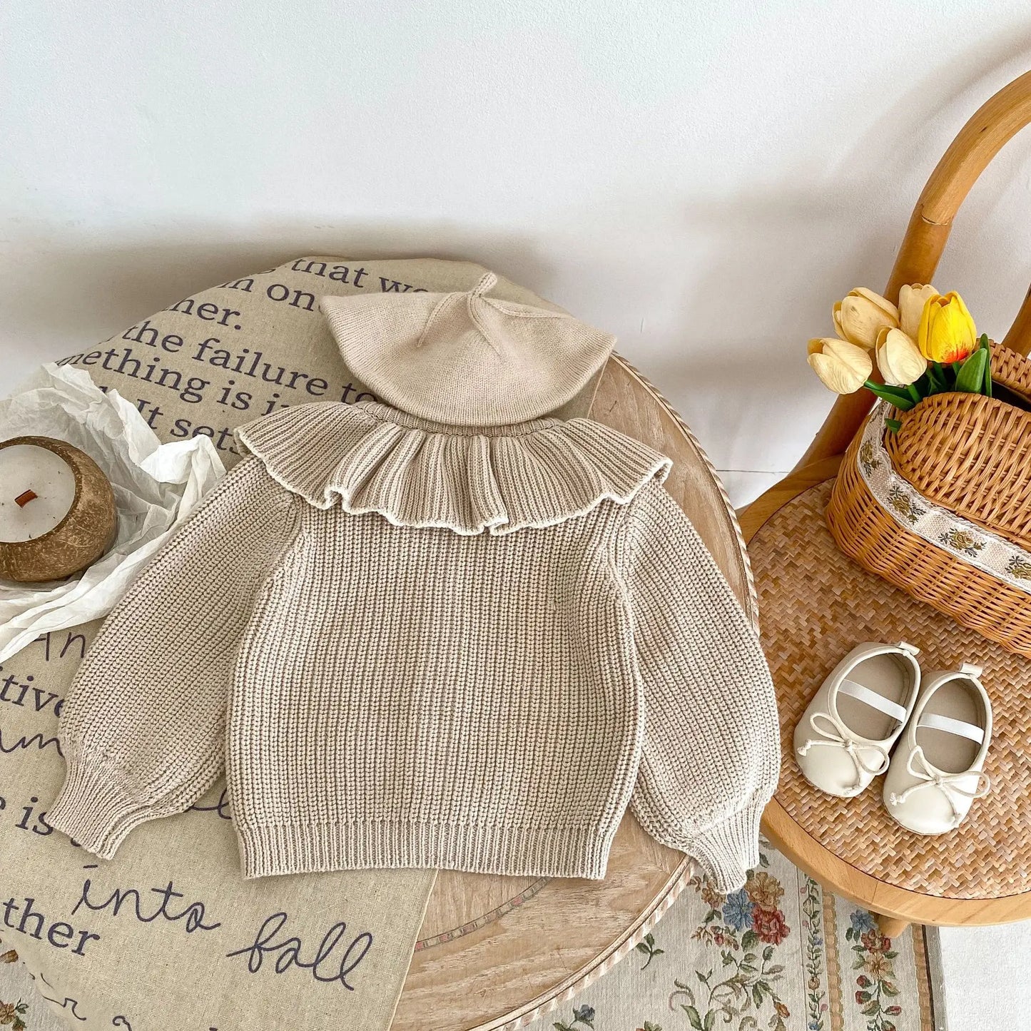 Camila Fashion Ruffle Collar Sweater Top