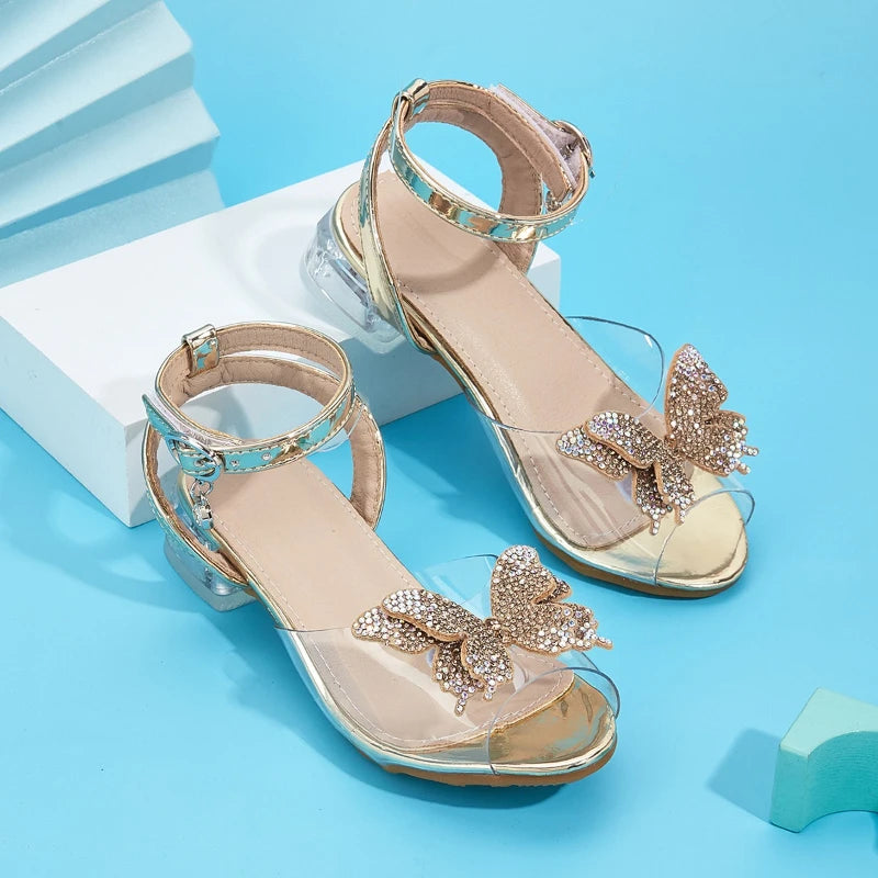2025 Summer New Fish Mouth Child Water Diamond Sandals