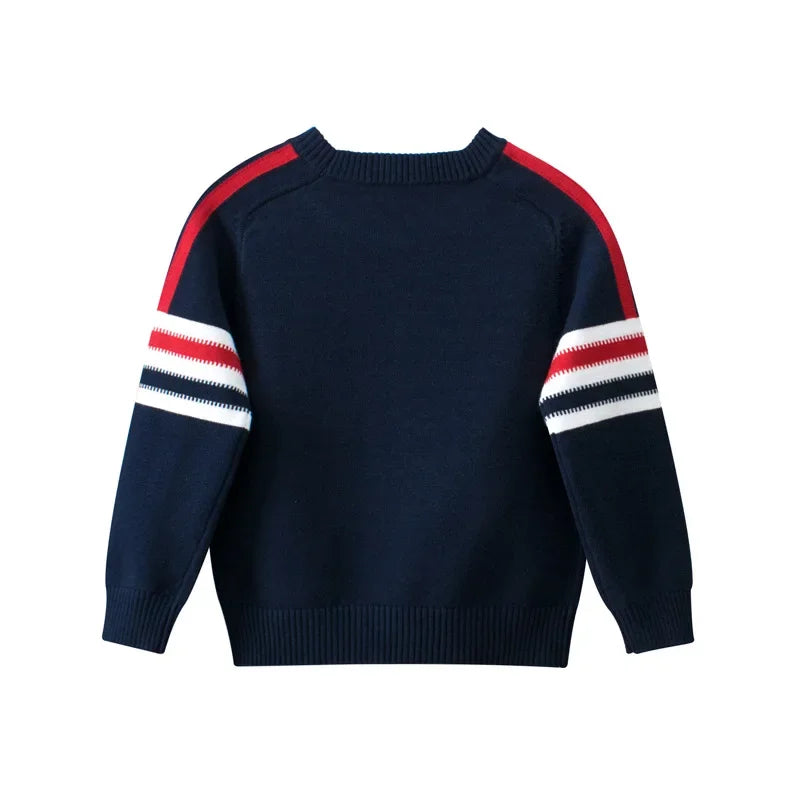 Omar Long sleeve Crew Neck Striped Sweater - GuGuTon baby store - Baby Fashion - Toddlers Outfits - Babies Outfits - Toddler Clothes - Kids Clothing - Newborn Clothes - Newborn Wear - Kids Wear - Trending Clothes - Trending Outfits - Fall Fashion - Winter Fashion - Girls Clothes - Boys Clothes - Babies Wear - Kids Accessories - KidsWear - Summer Clothes - Summer Fashion - Summer Trend - Falls Sweaters - Tops - Bottom - Jeans - Blouse - Dresses - Newborn Dresses - Toys