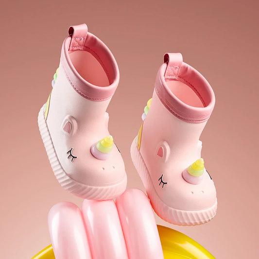 Cheerful Mario Children's rain shoes Cartoon animal Girl rain boots