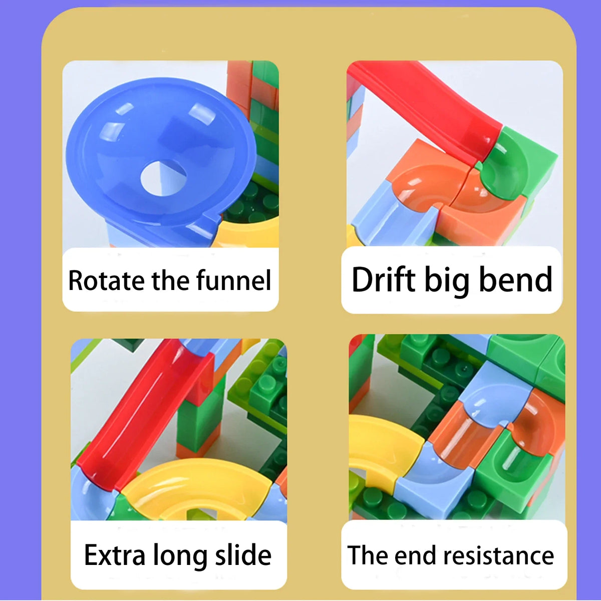 Children'S Building Block Toys Assembled With Ball Bearings, Versatile Slide For Boys