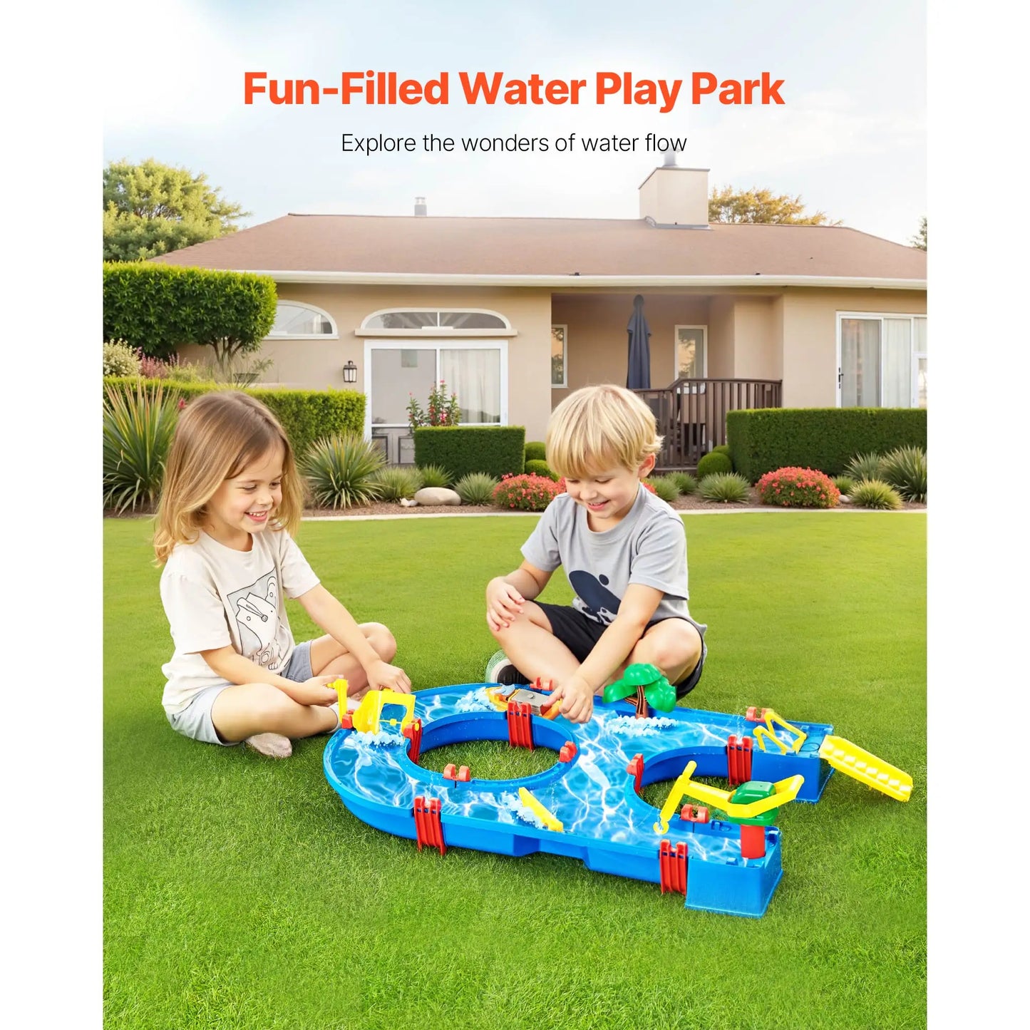 SucceBuy Water Play Table Children's Outdoor Beach Toy with 39PCS