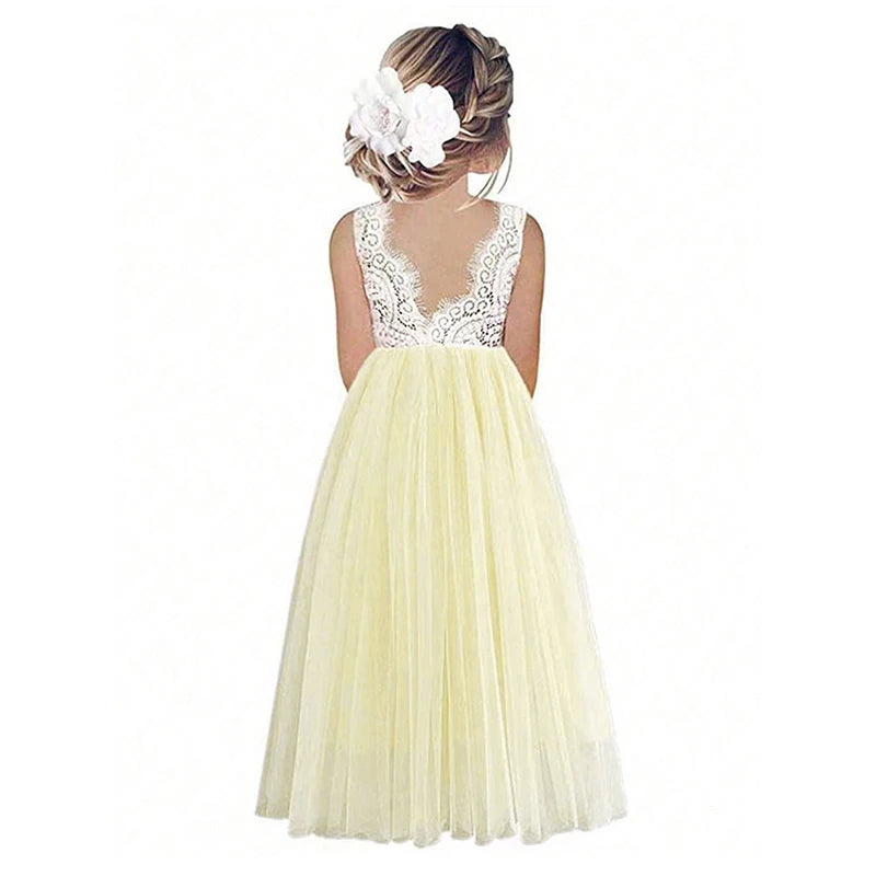 2024 Flower Girl Dress Baby Kids Summer Princess Party Lace Wedding Birthday Dress