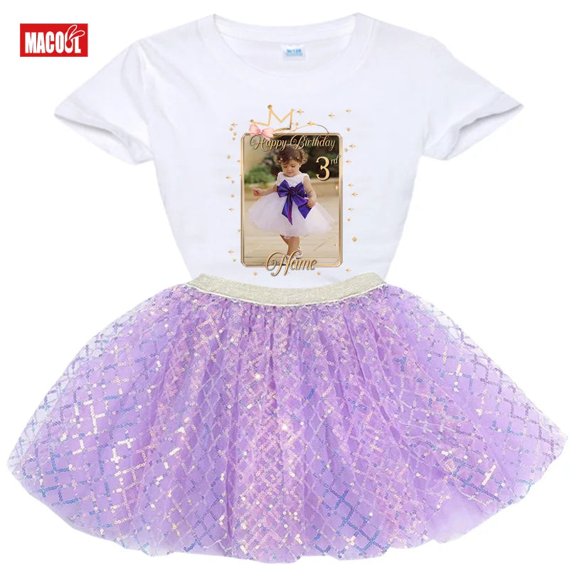 Kim Girls Birthday Princess Tutu Outfit Set