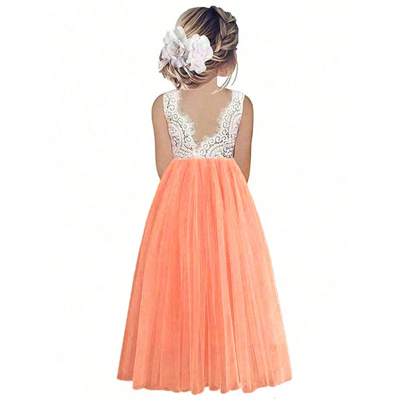 Flower Girl Dress Baby Kids Summer Princess Party Lace Wedding Birthday Dresses