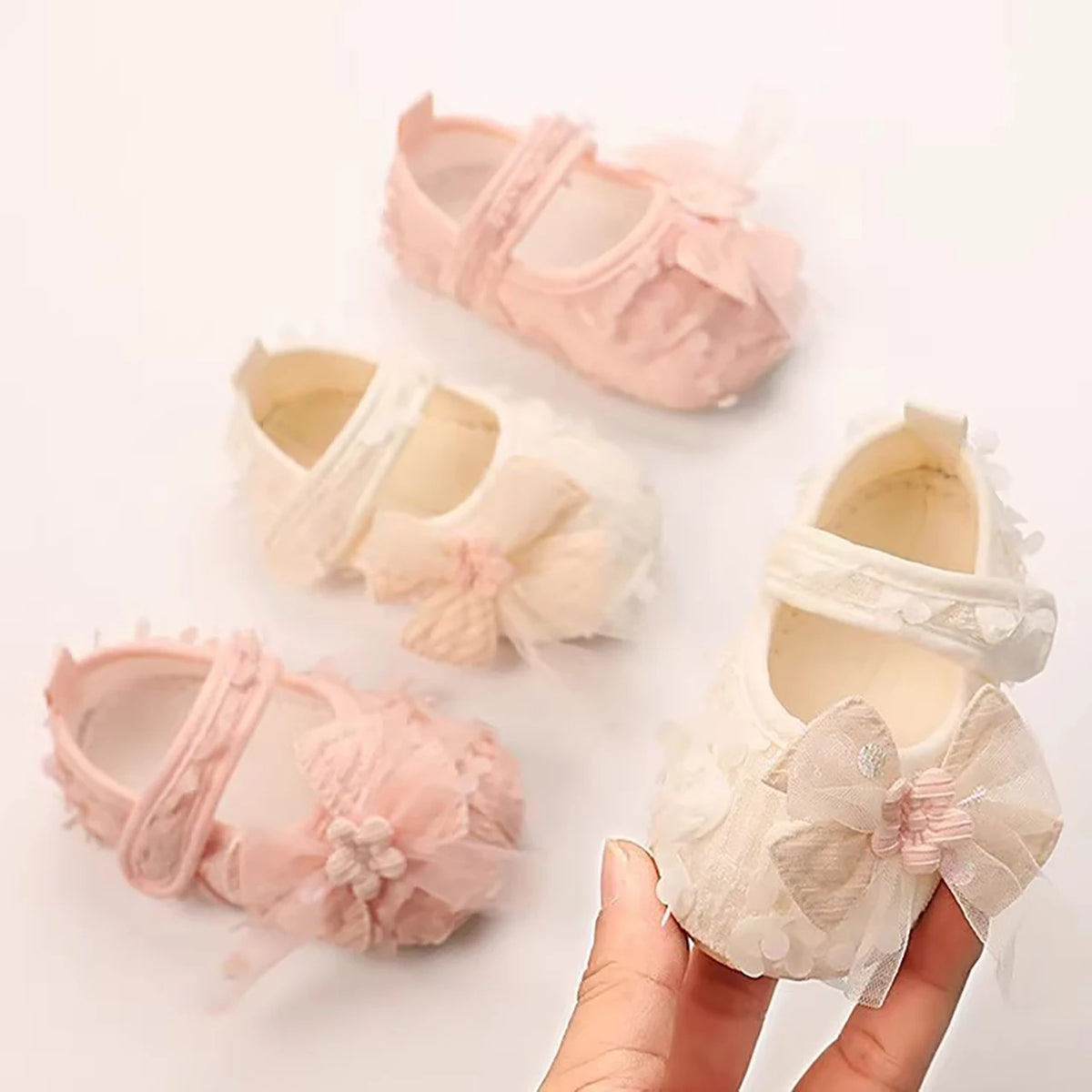 Princess Baby Shoes Petal-Pattern First Walking Shoe Spring Summer Soft-soled Cloth Shoes 0-2Year Kids Girl Non-Slip Indoor Sock