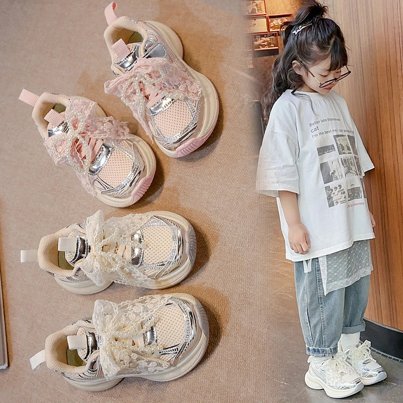 Girls' Sports Fashion Dad Shoes 2025 Spring