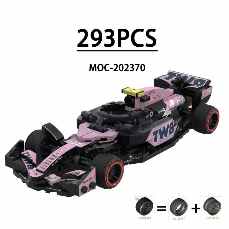 F1 Racing Car Building Blocks 8-Grid Racing Champion Vehicle (With Stickers) Children's Birthday Gift Christmas Toy Gift