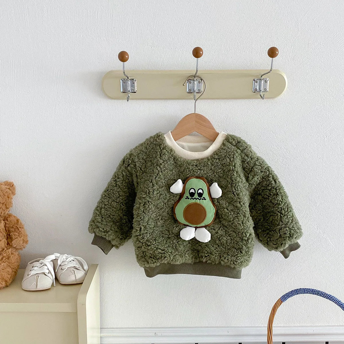 Wilmer Hairy Cartoon Patched Toddler Sweater