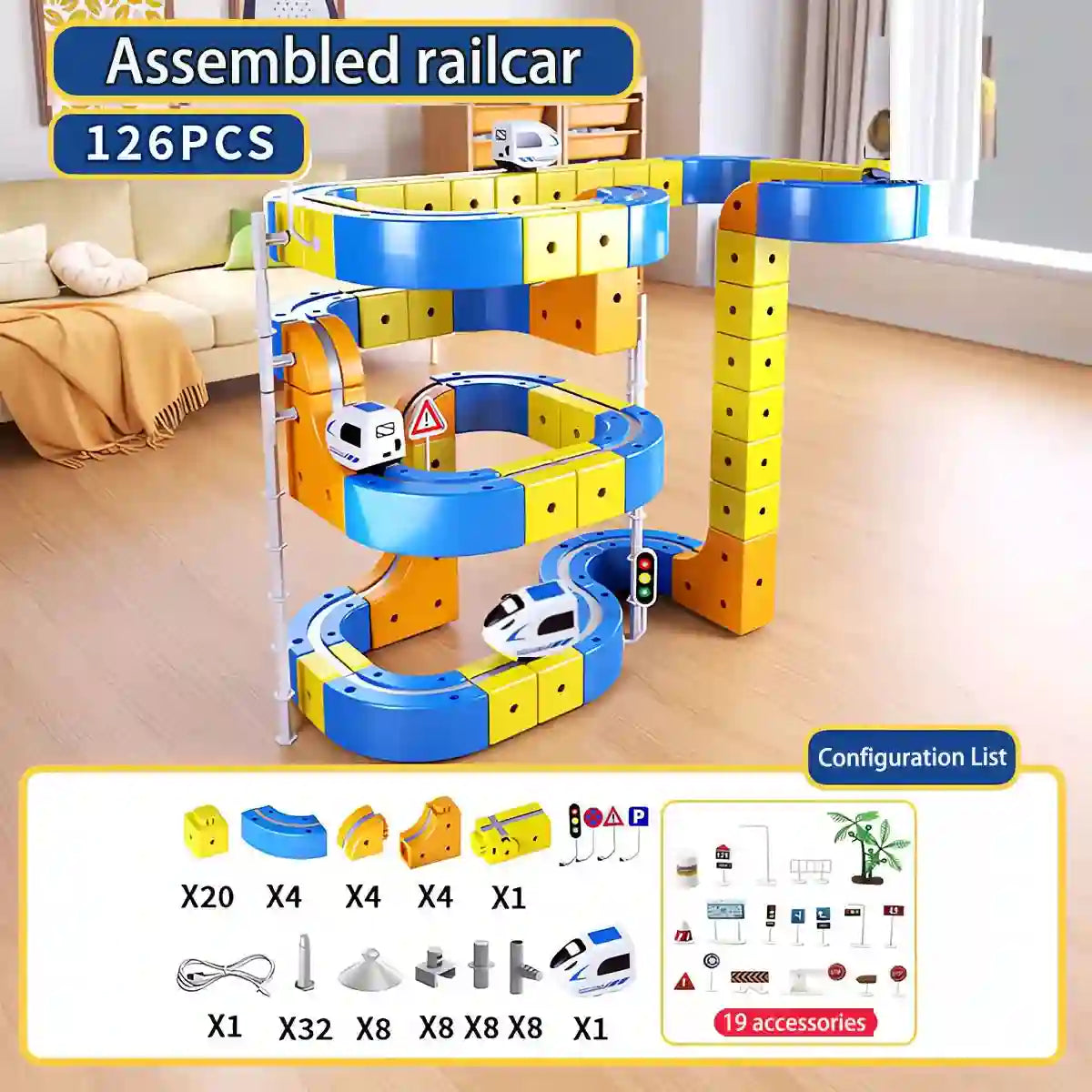 DIY Electric Magnetic Track Set With High-Speed Rail Vehicles (1-100+pieces)