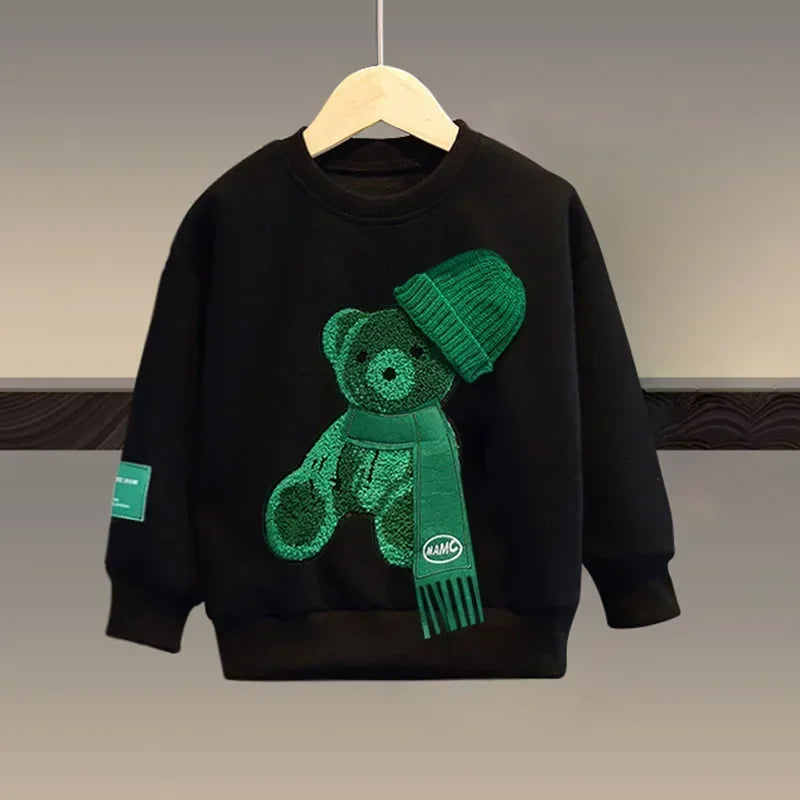 Boy Clothes Set Autumn - Cartoon Bear Top and Pant