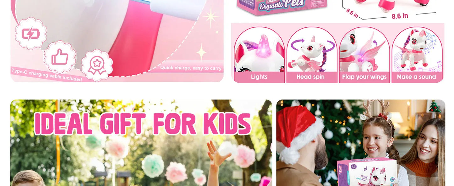Unicorn Toys for Girls, Remote Control Robot Toys, Dancing Pets, Robot Toys for Kids