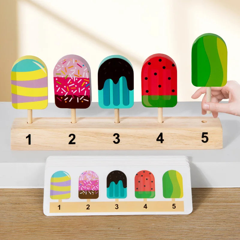 Children's Popsicle Matching Toys for Girls, Simulation Ice Cream, Pretend Play, Baby Enlightenment Educational Toys Decoration