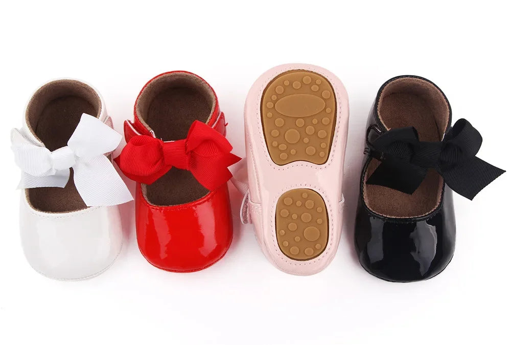 PU Princess Baby Girl Shoes for Newborn for Birth Big Bow Wedding first Walker PU Leather Toddler Girl Shoes 1 Year