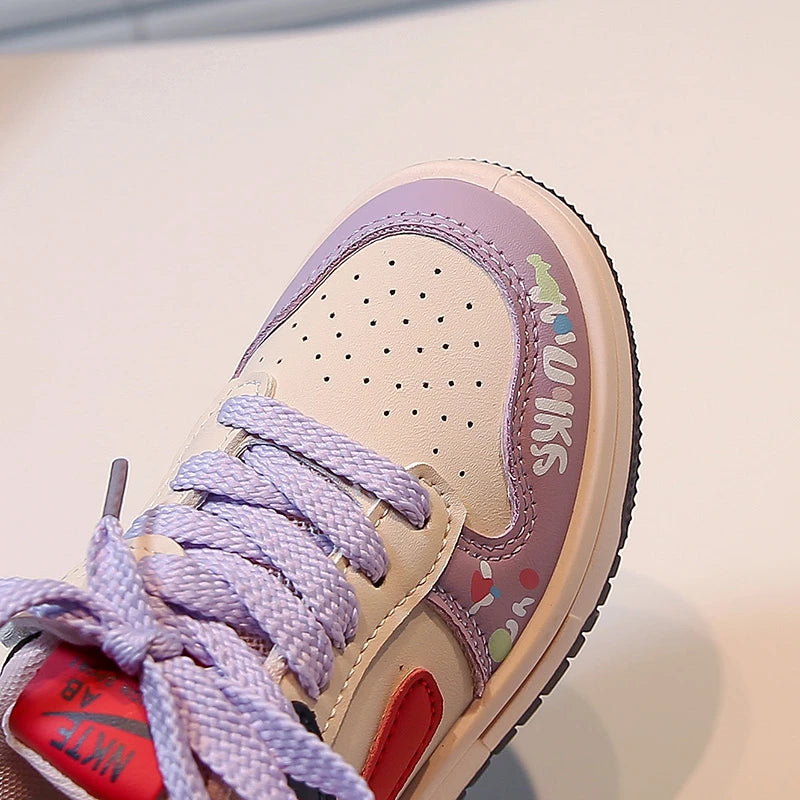 Girls Shoes Children Fashion Hip-hop Punk Graffiti Skateboard