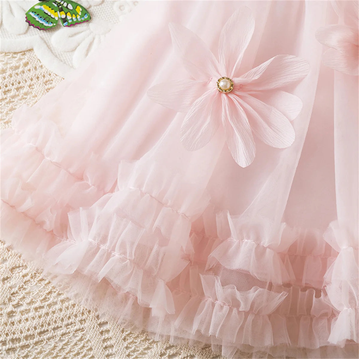 Girl Party Dress Summer New Sleeveless Solid Color Baby Girl Clothing