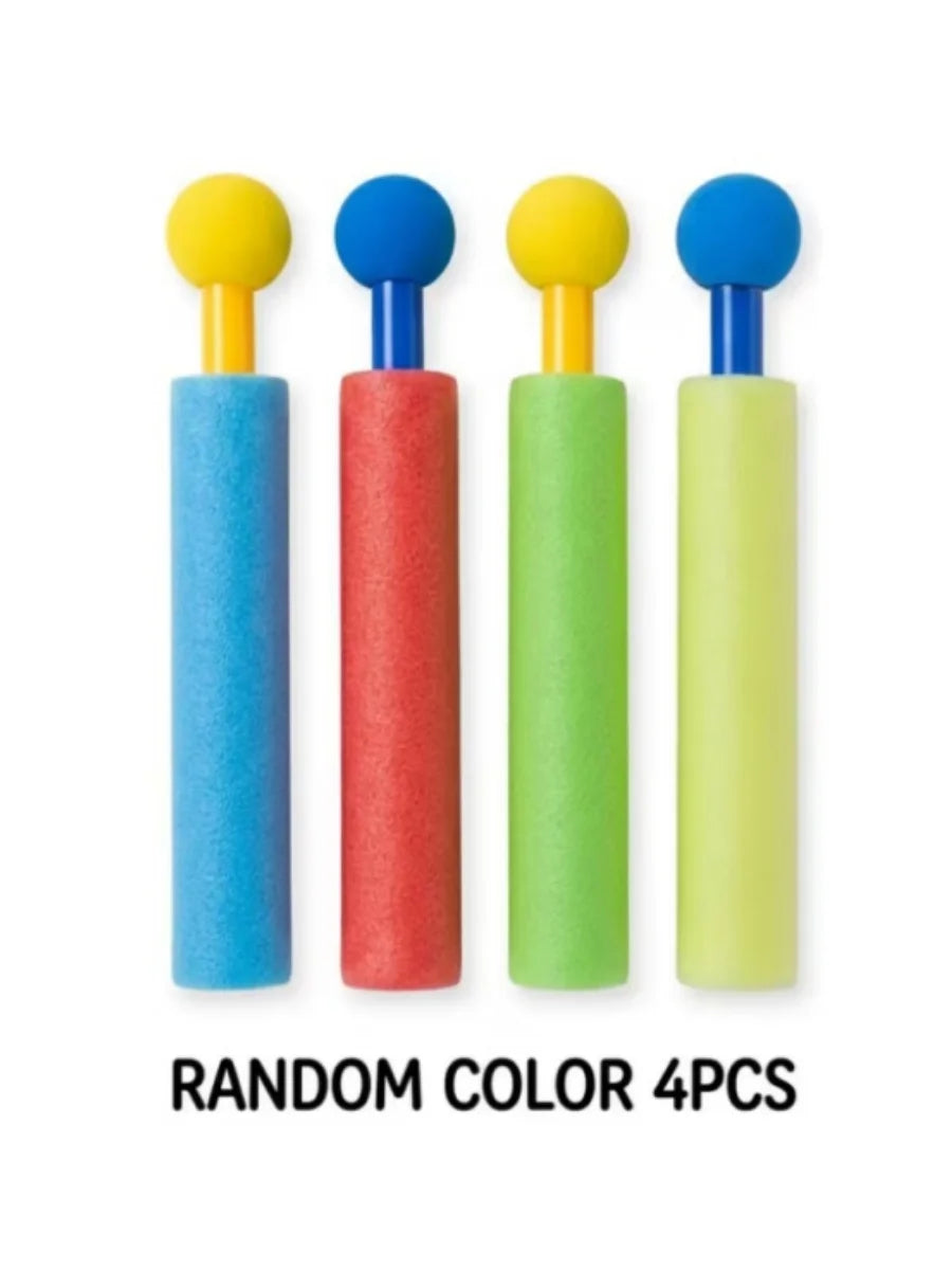4 pcs New Summer Pull-Out Water Guns, Kids Mini Foam Water Guns, Outdoor Beach Water Cannon Toys in 4 Colors