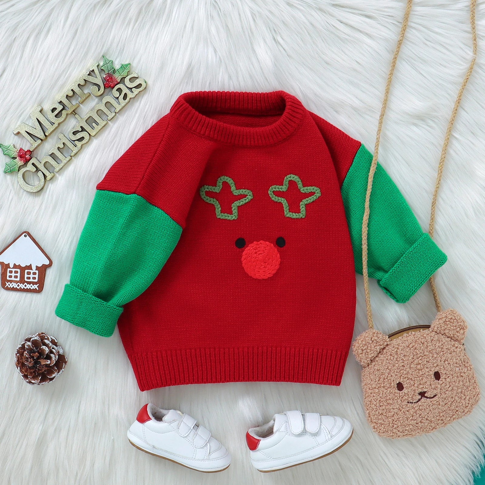 Roman 0-3Y Lovely Christmas Sweater - GuGuTon baby store - Baby Fashion - Toddlers Outfits - Babies Outfits - Toddler Clothes - Kids Clothing - Newborn Clothes - Newborn Wear - Kids Wear - Trending Clothes - Trending Outfits - Fall Fashion - Winter Fashion - Girls Clothes - Boys Clothes - Babies Wear - Kids Accessories - KidsWear - Summer Clothes - Summer Fashion - Summer Trend - Falls Sweaters - Tops - Bottom - Jeans - Blouse - Dresses - Newborn Dresses - Toys