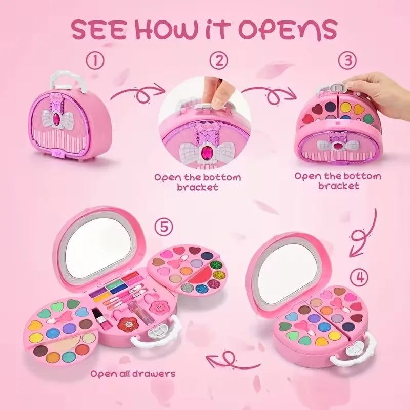 1set Colorful Girls' Pretend Makeup Toy Set -Makeup with  Accessories