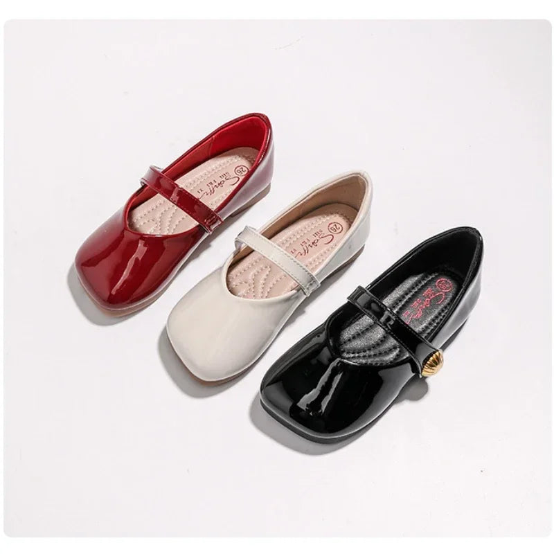 Zapatos Niña Girl Leather Shoe New Red Princess Shoes Summer Flat Sole Single Shoe Mary Jane Shoe Lolita Shoes Girl Kids Shoes
