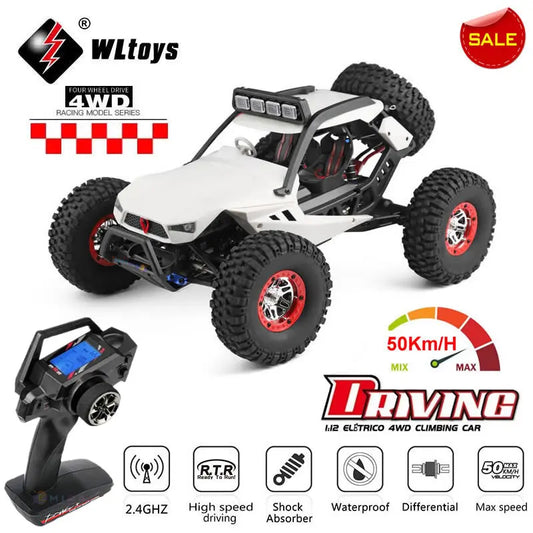 New WL 12429 WLtoys 1:12 4WD RC Racing Car High Speed Off-Road LED Remote Control Alloy Crawler Truck Light Buggy Toy Kids Gift