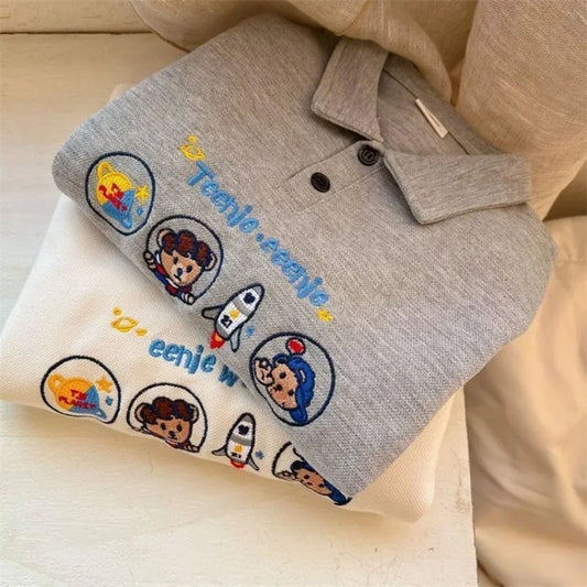 Gever Long Sleeve Polo Neck Loose Baby Sweater