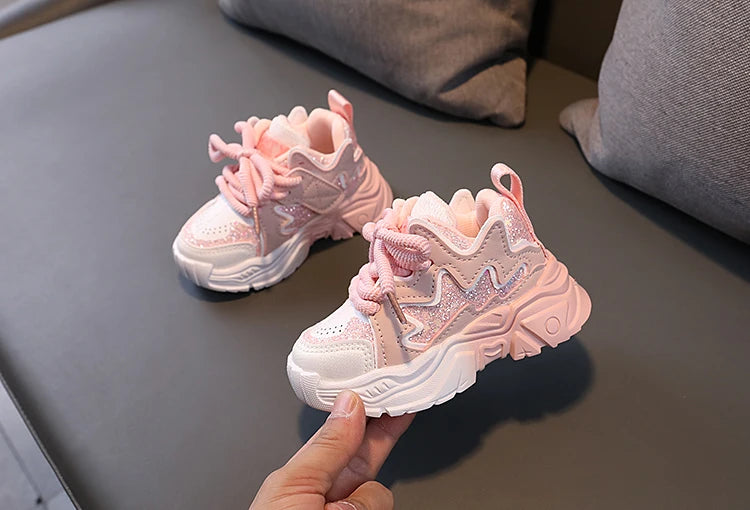 Children's Shoes 2026 New Toddler Girls Sport Shoes Soft Sole Breathable Outdoor Tennis Fashion Kids Sneakers EU21-30