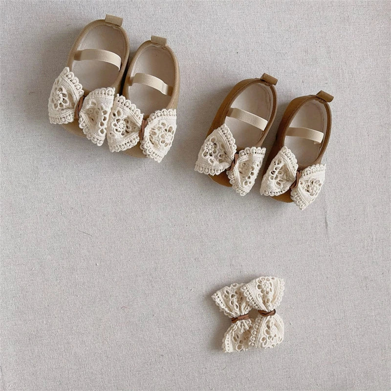 Baby Girls Shoes Autumn Winter Children Lace Bow Princess Shoes