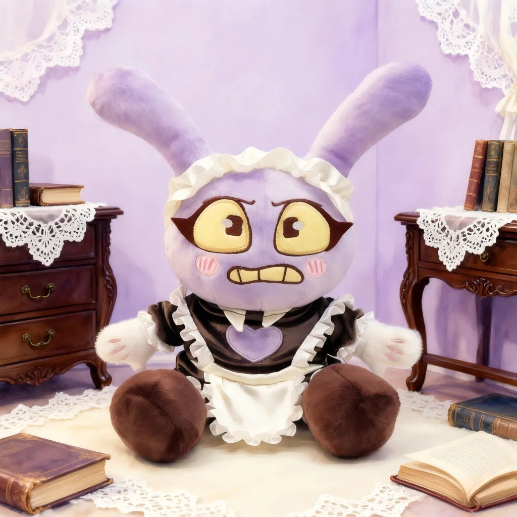 25cm Maid Jax Plush Toy Stuffed Rabbit Doll Soft Cuddly Character For Girls Room Birthday Gift Decor
