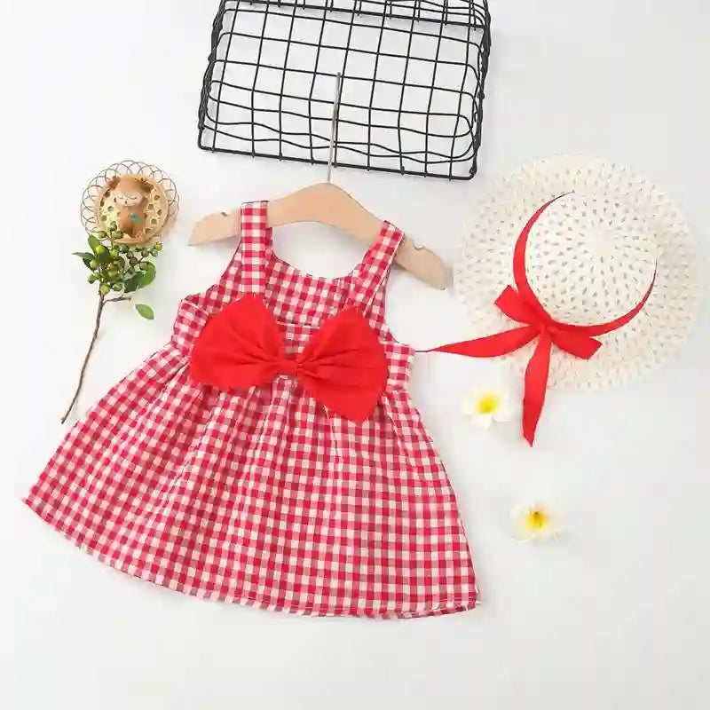 Etta Baby Girl Summer Party Dress with Bow Set for Ages 0-3
