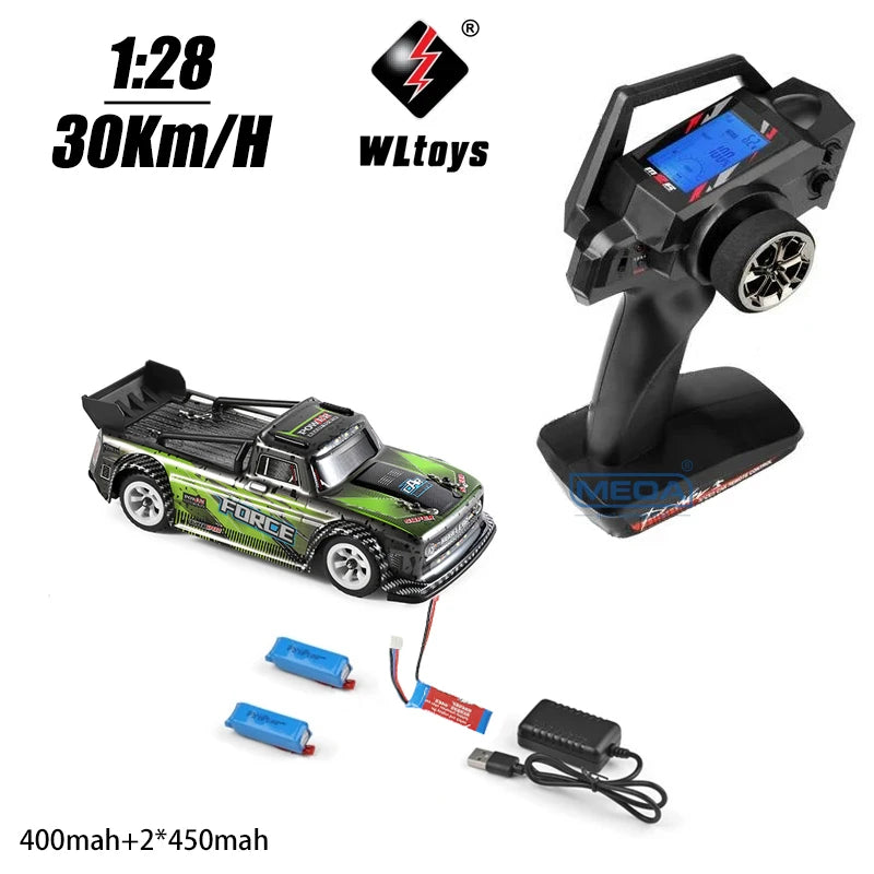 Wltoys 284010 30Km/H Mosquito RC Car 2.4GHz Off-Road RTR Rally Drift Car 4WD 1/28 V2/LCD/V8 Remote Control High Speed Racing