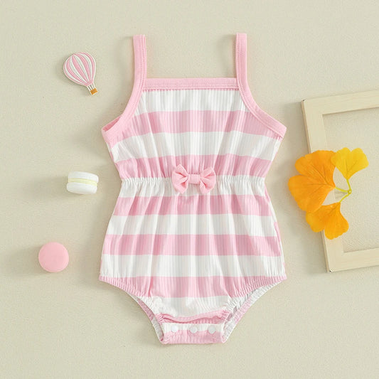 Jessie Baby Girl Summer Color Sleeveless Jumpsuits