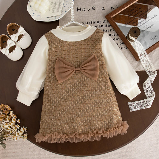 9 Months -3 Years Old Spring And Autumn New Sweet Bow Baby Girl Dress