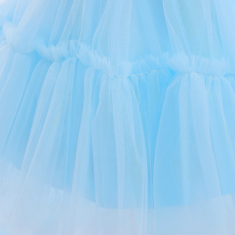 Summer Baptism Bridesmaids Party Baby Girls Dresses Tulle Trailing Wedding Birthday Princess Dress