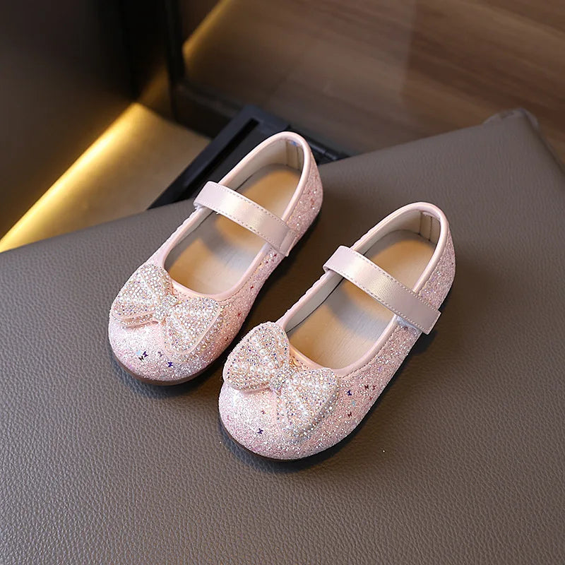 Girl Dresses Casual Shoes 2025 Spring Autumn New Children Fashion Princess Leather Shoes