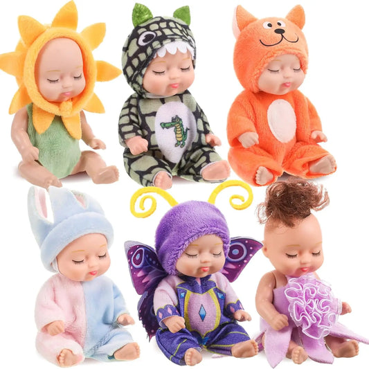 6 Pc Box Set Mini Baby Doll Easter Doll Tiny Reborn Cute Baby Doll
