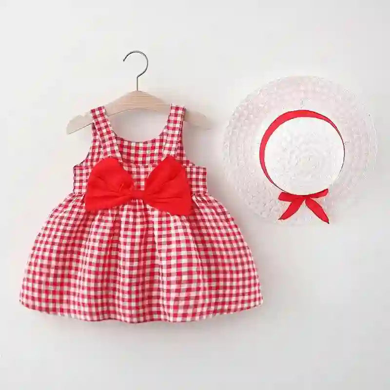 Etta Baby Girl Summer Party Dress with Bow Set for Ages 0-3