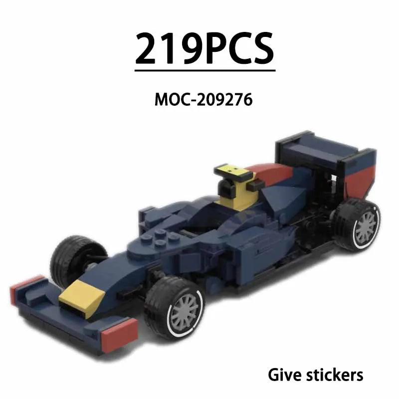 F1 Racing Car Building Blocks 8-Grid Racing Champion Vehicle (With Stickers) Children's Birthday Gift Christmas Toy Gift
