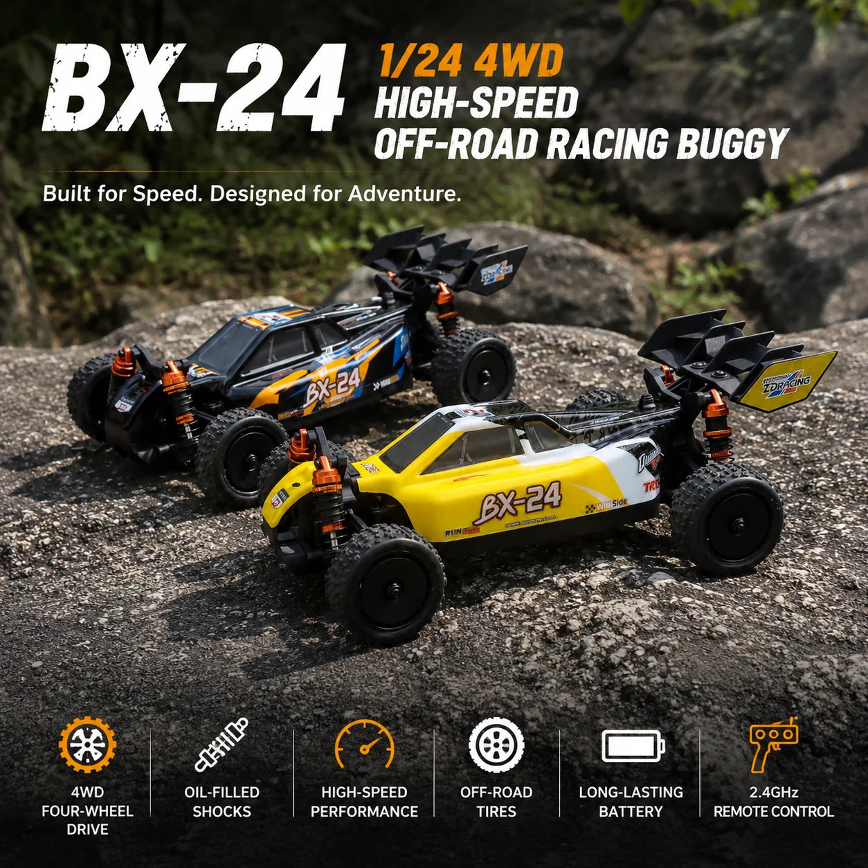 ZD Racing BX-24 1/24 4WD Brushless RC Buggy RTR Racing Car Aluminum Alloy Chassis High Speed Off Road Monster Truck