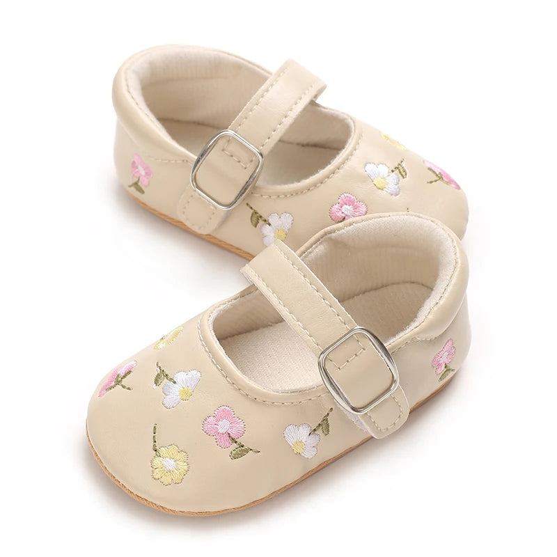 Spring And Autumn Baby Girl's Walking Shoes Anti Slip One Year Old Soft Soled Baby Shoes Princess Shoes Single Shoes