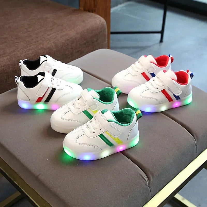 Trendy Child Sneakers Light Up Simple Girl Shoe Versatile Comfort Boy Shoe Anti Slip New Autumn Girl Sneaker Daily Casual Shoes
